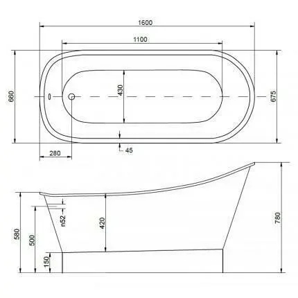 Cada freestanding Besco Gloria 160x68 cm [2]