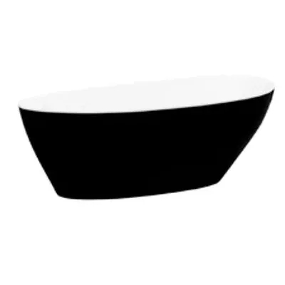 Cazi freestanding - Cada freestanding Besco Goya alb-negru lucios 160x70 cm