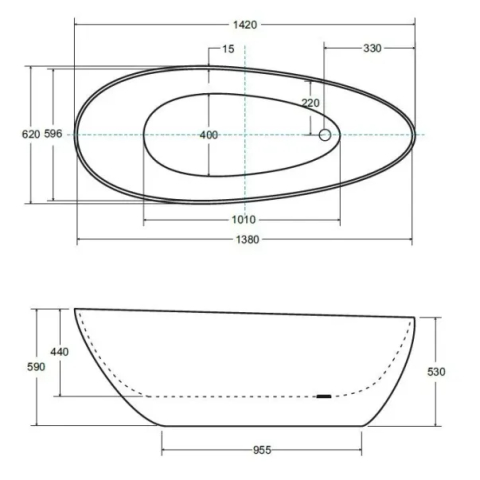 Cada freestanding Besco Goya XS 142x62 cm [2]