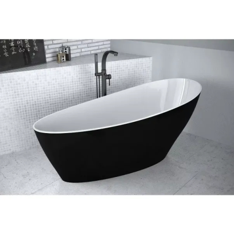 Cazi freestanding - Cada freestanding Besco Keya alb-negru 165x75 cm
