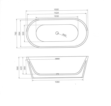Cada freestanding Calypso 150x75 cm [3]