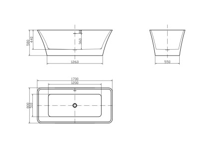 Cada freestanding Calypso dreapta 170x80 cm [3]