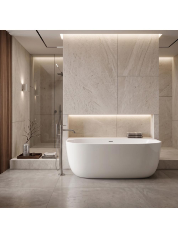 Cada acril freestanding Rea Eris 150cm alba 1500x750x580mm [3]
