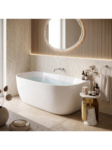 Cazi baie - Cada acril freestanding Rea Eris 150cm alba 1500x750x580mm