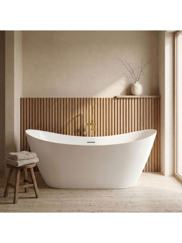 Cazi freestanding - Cada freestanding cu ventil alb Rea Ferrano Slim 150 cm alb