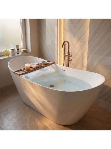 Cada freestanding cu ventil alb Rea Ferrano Slim 150 cm alb [1]