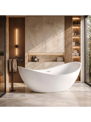 Cazi baie - Cada freestanding Rea Maris 180 acril alb 1795x895x735 mm