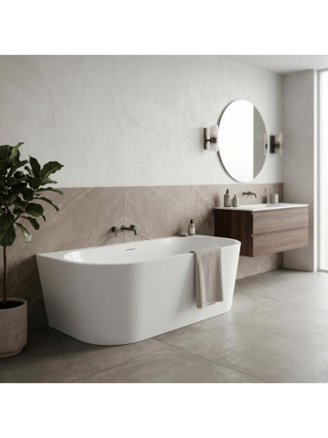 Cada din acril Rea Capri 180cm alba de perete 1795x760x580mm [7]