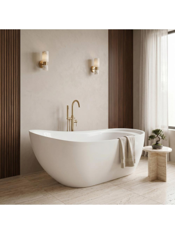 Cada freestanding Rea Orte 180 alba acril 1810x790x795 mm montaj universal [2]