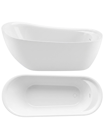 Cada freestanding Rea Orte 180 alba acril 1810x790x795 mm montaj universal [9]