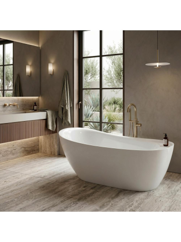 Cada freestanding Rea Orte 180 alba acril 1810x790x795 mm montaj universal [3]