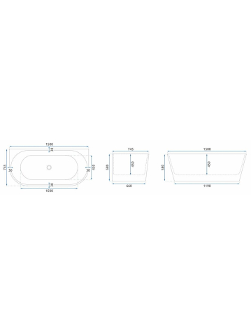 Cada freestanding cu ventil cupru periat OLIMPIA 150 cm alb [10]