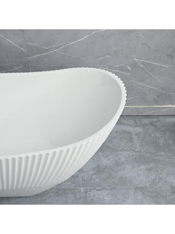 Cada freestanding cu ventil auriu periat Rea ATENA 170 cm alb [4]