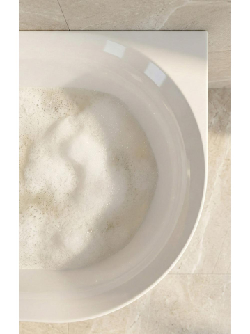 Cada freestanding cu ventil auriu periat Rea CAPRI SLIM 150 cm alb [6]