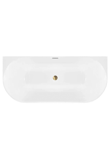 Cada freestanding cu ventil auriu periat Rea CAPRI SLIM 150 cm alb [10]