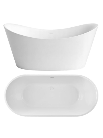Cada de podea Rea Ferrano 150 alba acrilic freestanding 1500x740x670 mm [6]