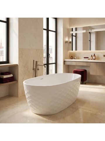 Cada acrilica freestanding Rea Gaja 170x81 cm alba montaj universal [3]