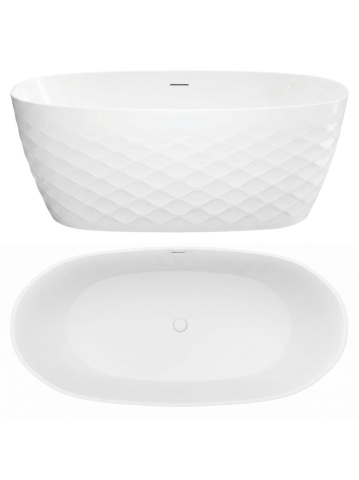 Cada acrilica freestanding Rea Gaja 170x81 cm alba montaj universal [7]
