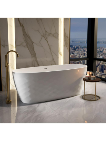 Cada acrilica freestanding Rea Gaja 170x81 cm alba montaj universal [2]