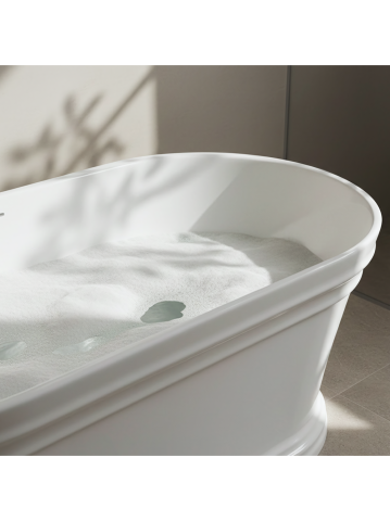 Cada freestanding cu ventil cupru periat Rea Olivia 170 cm alb [6]