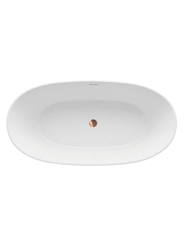 Cada freestanding cu ventil auriu periat Rea ROMA 170 cm alb [7]