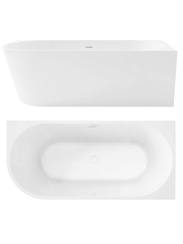 Cazi freestanding - Cada freestanding cu ventil negru Rea SYDNEY BELLANTO dreapta 160 cm alb