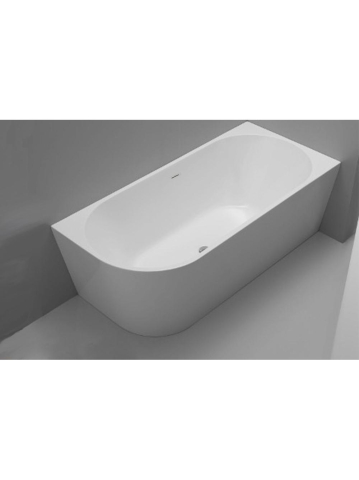 Cada freestanding cu ventil negru Rea SYDNEY BELLANTO dreapta 170 cm alb [8]