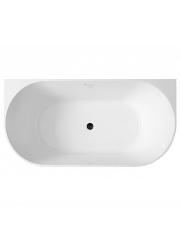 Cada freestanding cu ventil negru Rea VENETA 170 cm alb [5]