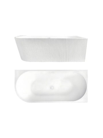 Cada freestanding cu ventil cupru periat Rea WENUS dreapta 170 cm alb [12]