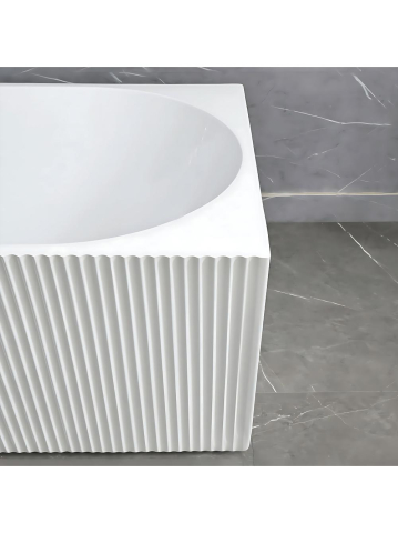 Cada freestanding cu ventil cupru periat Rea WENUS dreapta 170 cm alb [3]