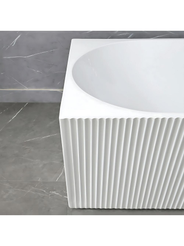 Cada freestanding cu ventil negru Rea WENUS stanga 170cm alb [4]