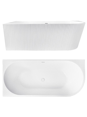 Cada freestanding cu ventil negru Rea WENUS stanga 170cm alb [6]