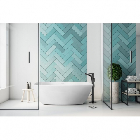 Cazi baie - Cada freestanding din acril Deante Anemon alb 150x72cm