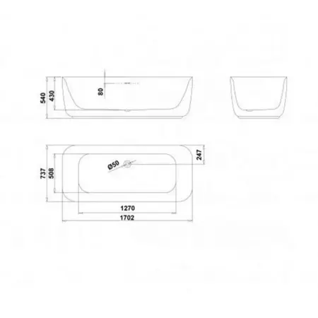 Cada freestanding din acril Gala Mid 170x74 cm [1]
