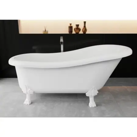 Cazi freestanding - Cada freestanding din compozit Vayer Retro 169x82 cm picioare albe