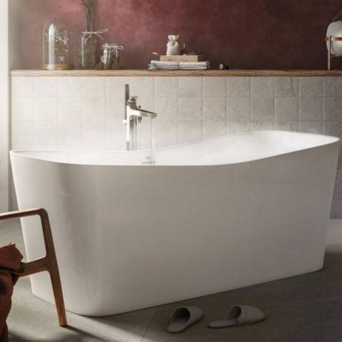 Cazi baie - Cada freestanding dreptunghiulara Roca Maui compozit 155x70 cm, alb