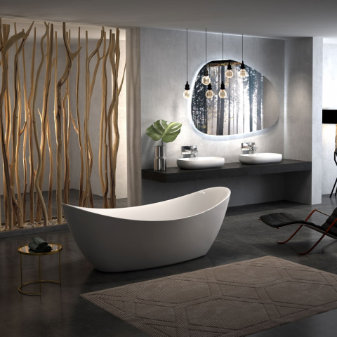 Cada freestanding Florida, Flora 173.5, ovala, cu picioare si instalatie completa, alb [1]