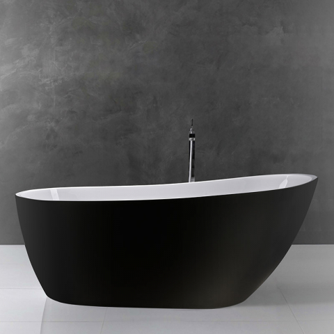 Cada freestanding, Florida, Natalia Black 152, ovala, cu instalatie completa, alb si negru [2]
