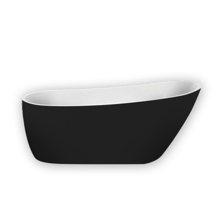 Cazi freestanding - Cada freestanding, Florida, Natalia Black 170, ovala, cu instalatie completa, alb si negru