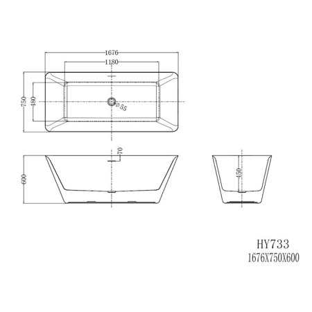 Cada freestanding, Florida, Peru 167.6, dreptunghiulara, cu instalatie completa, alb [1]