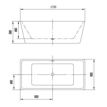 Cada freestanding, Florida, Quadro New 175, dreptunghiulara, cu instalatie completa, alb [2]