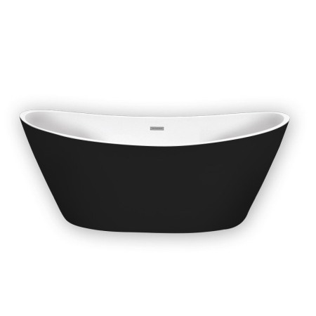 Cazi freestanding - Cada freestanding, Florida, Selena Black, 170, ovala, cu instalatie completa, alb si negru