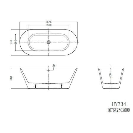 Cada freestanding, Florida, Viva 167.6, ovala, cu instalatie completa, alb [1]