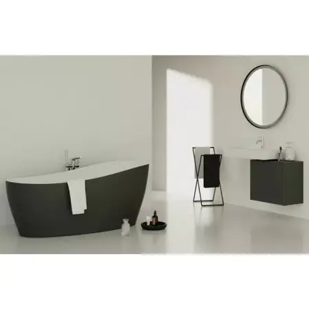 Cada freestanding Ideal Standard Atelier Around 180x85 cm alb - negru lucios [5]