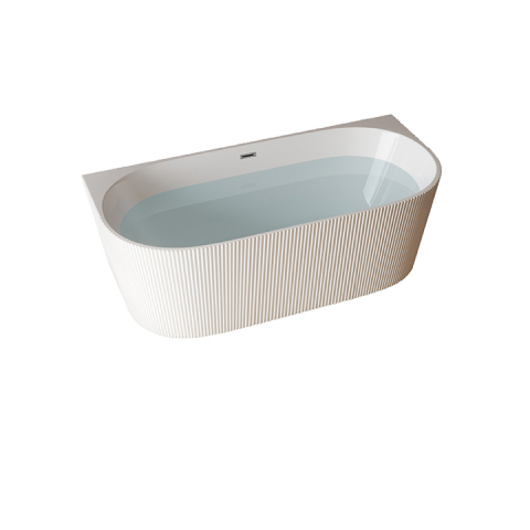 Cazi baie - Cada freestanding Jasmine lipita de perete cu riflaj 150x75 cm