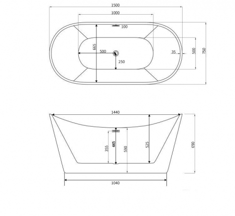 Cada freestanding Juno 150x75 cm [2]