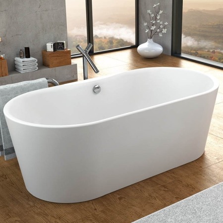 Cazi baie - Cada freestanding Kolpasan, Comodo, 185, ovala, cu instalatie, alb
