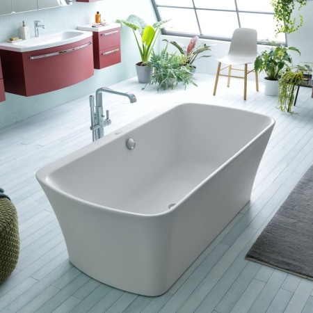 Cazi baie - Cada freestanding Kolpasan, Mary, 180, dreptunghiulara, cu instalatie, alb