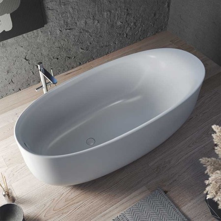 Cazi baie - Cada freestanding, Kolpasan, Soft 180, ovala, cu instalatie, alb