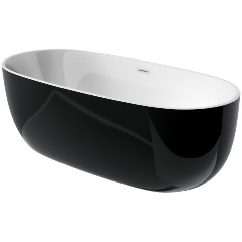 Cazi baie - Cada freestanding ovala Deante Alpinia acril 170x80 cm, negru/alb